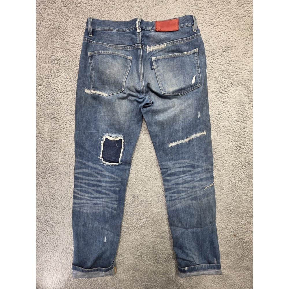WODEN Selvedge Denim Jeans Womens Sz 0 Blue Straight‎ Leg Redline Button - Picture 8 of 13